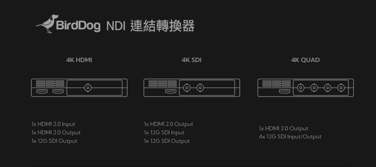 BirdDog 4K Family 影音網路 NDI 連結轉換器