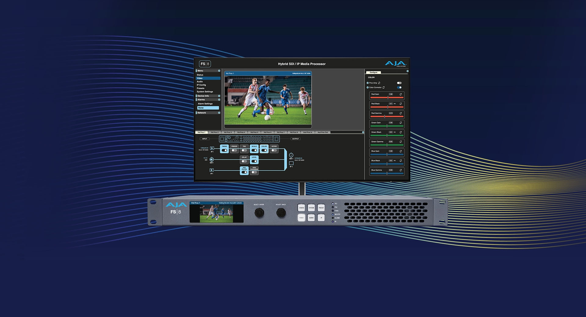 aja FS8 SDI/IP 影音同歩轉換器